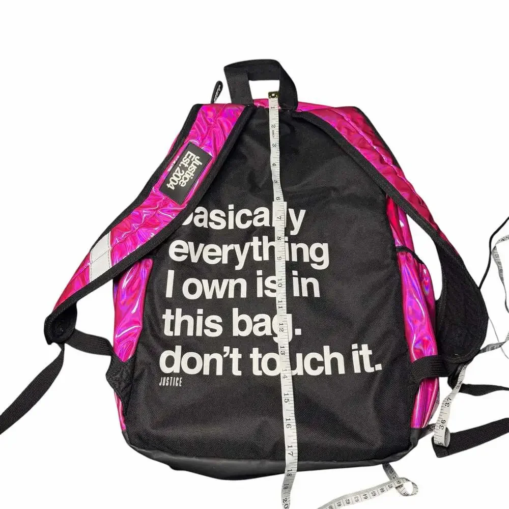 Justice Pink Iridescent Holographic Backpack Just Be You